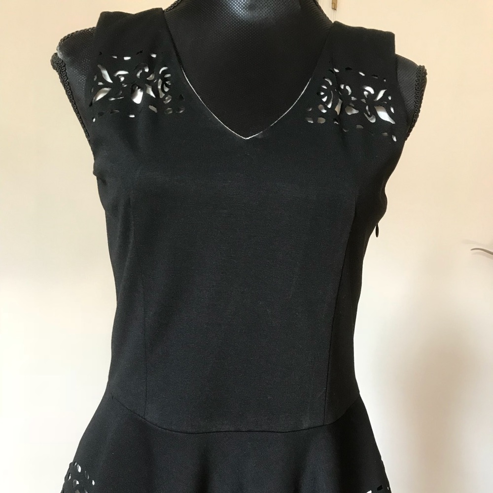 Cache Black Sleeveless Peplum Top